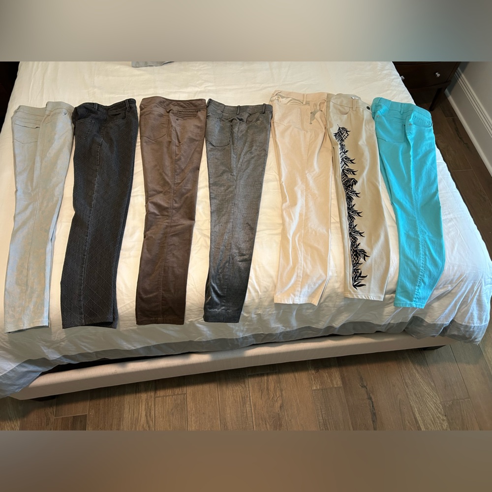 Lot of 7 beautiful perfect Carlisle PerSe pants and jeans.